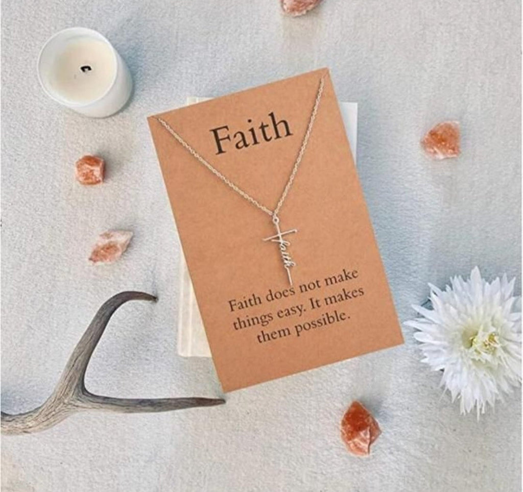 POU Faith Cross Necklace for Hope and Love Pendant