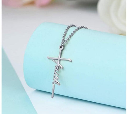 POU Faith Cross Necklace for Hope and Love Pendant