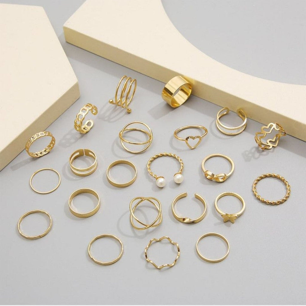 22 Piece Alloy Design Ring Set For Women